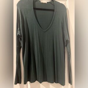 JOAH BROWN Forest Green V-Neck Long Sleeve Top - ONE SIZE